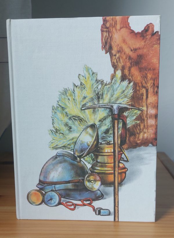 couverture illustrée d'une gouache originale de Josette Robion, représentant un casque de minier et tout son équipement